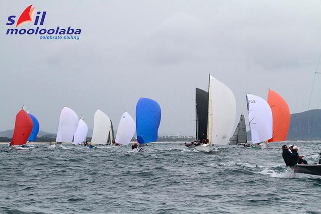 Finally some wind for the only fast downwind leg of the day - Sail Mooloolaba 2014 - Day Two of Racing © Teri Dodds http://www.teridodds.com